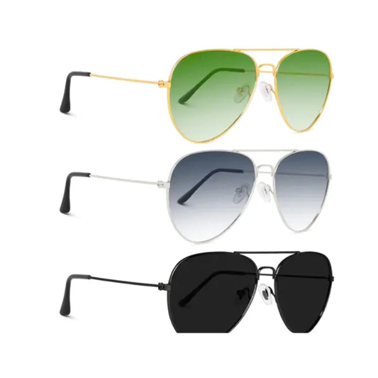 AVIATOR BLACK & LIGHT BLACK & LIGHT GREEN PACK OF 3
