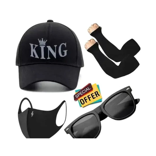 PACK OF 4 King STYLISH CAP/Trending, Modern Caps For Girls & Boys/Sports Baseball Adjustable Fully Cotton Cap For Men & Women PACK OF 4